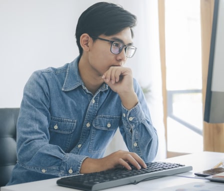 Man working on computer